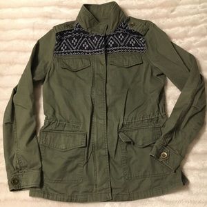 Mudd olive green military jacket w/ accents  large